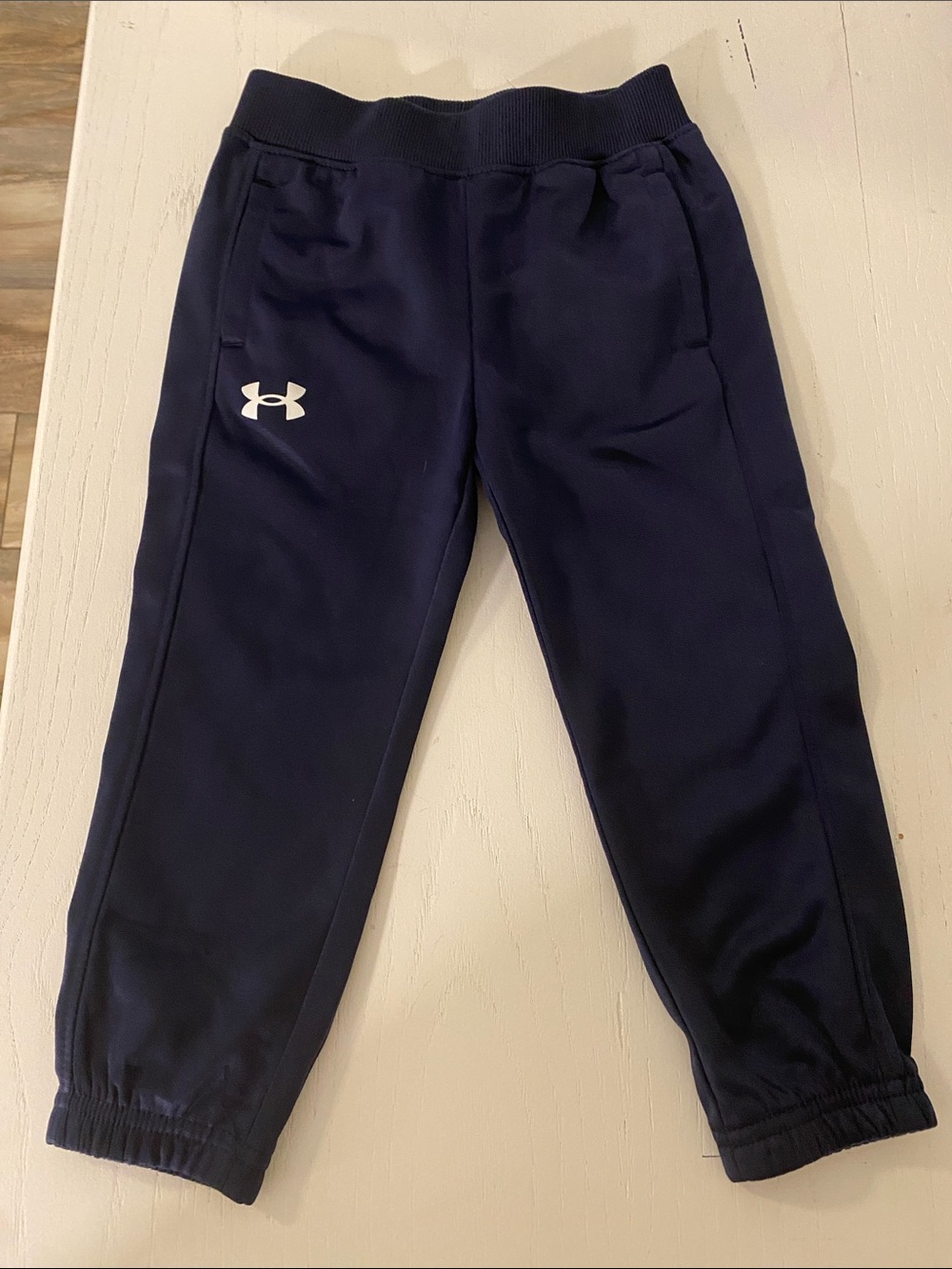 Under Armour Navy & White Kids Athletic Joggers